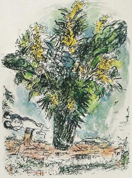 Marc Chagall Painting - Mimosas lithograph contemporary Marc Chagall